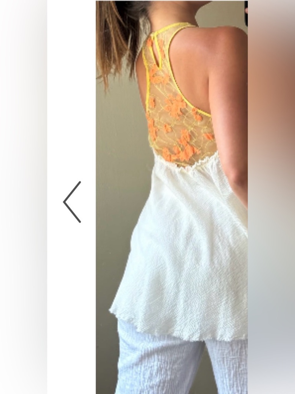 Free People Orange Floral Mesh Dress/tank